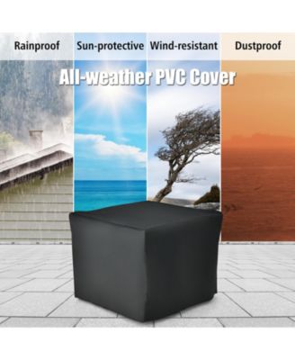 28 Inch 50000 BTU Outdoor Square Fire Pit Table with Cover