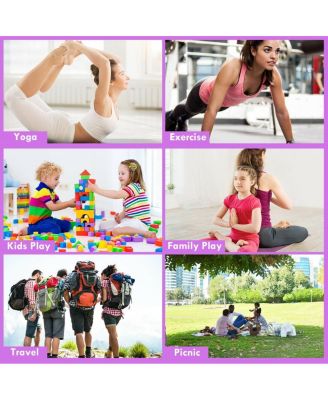 6 x 2 Feet Folding Gymnastic Mat with Carrying Handles for Yoga-Purple