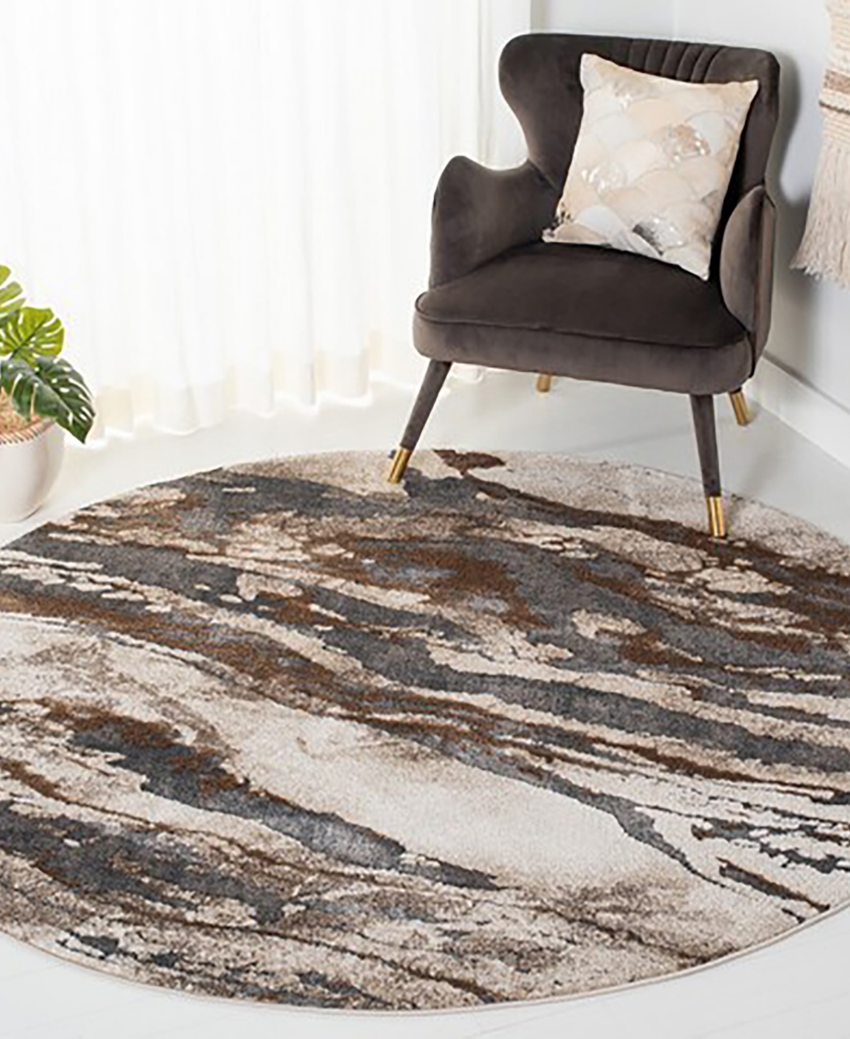 Safavieh Pacific PFC865F 8'x8' Area Rug -Beige