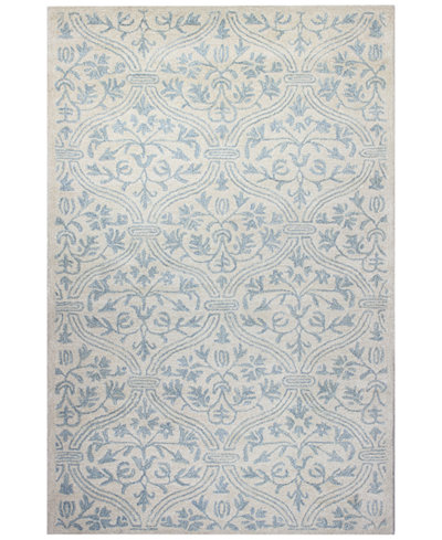 Macy's Fine Rug Gallery Bordeaux Floral Vase Ivory/Blue Area Rugs