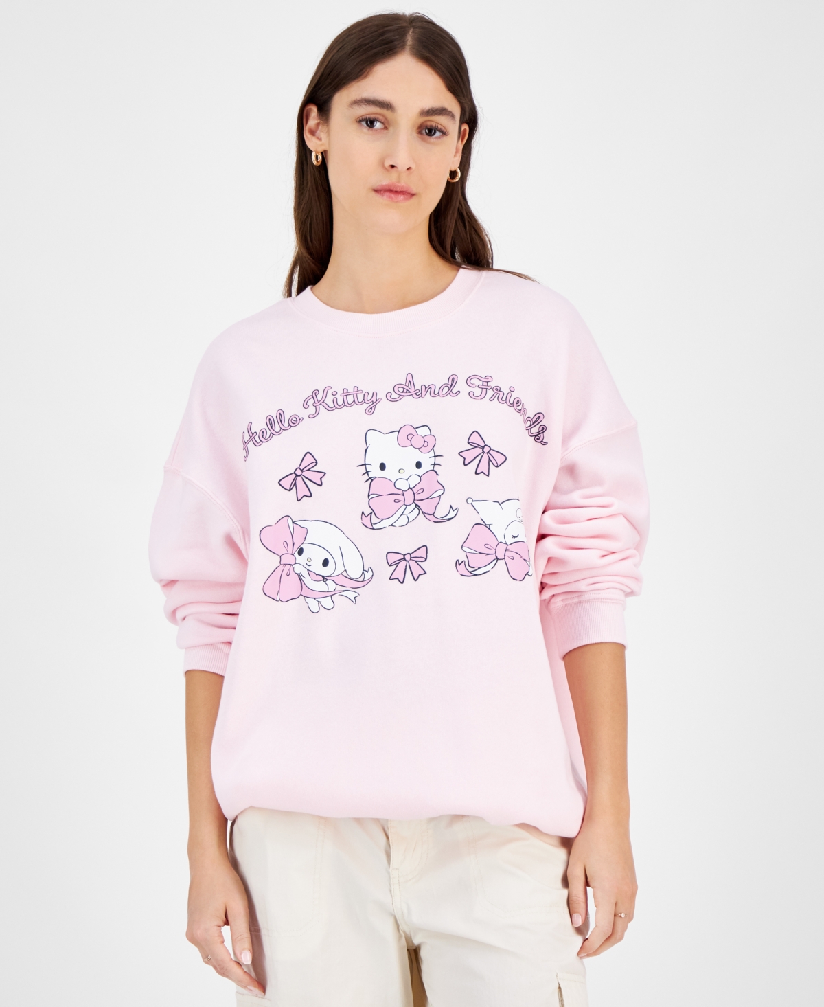 Juniors' Hello Kitty & Friends Bow Graphic Sweatshirt - Ballet Slipper