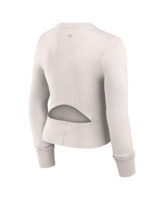 Women's White Pittsburgh Steelers Studio Fitted Long Sleeve Gym Top