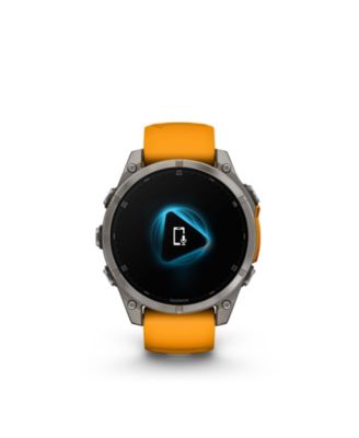 fenix 8 47mm, AMOLED, Outdoor & Fitness GPS Smartwatch, Saphire, Bare Graphite Titanium, Spark Orange/Graphite Band, NA