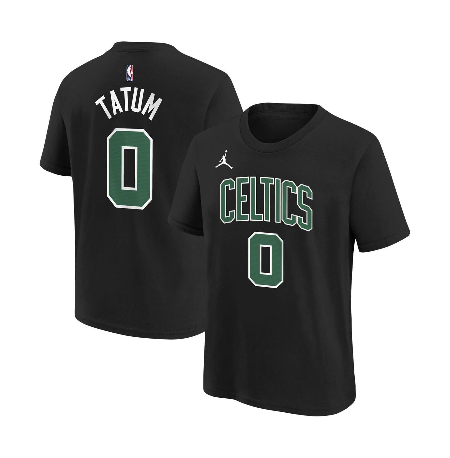 Детская футболка Jordan Jayson Tatum Black Boston Celtics Statement Edition Name & Number Player — фото 1
