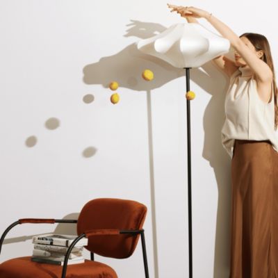 Atlas 67" Modern LED Floor Lamp with Resin Shade