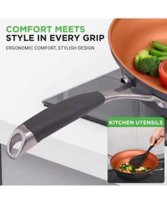 14-Piece Nonstick Cookware Set with Silicone Handles