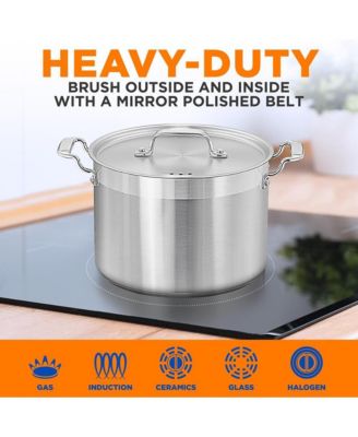Stainless Steel Cookware Stockpot - 8 Quart, Heavy Duty Induction Pot, Soup Pot With Stainless Steel Lid