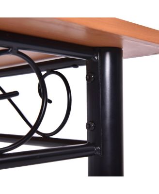 5 Pieces Dining Set Wooden Table and 4 Cushioned Chairs