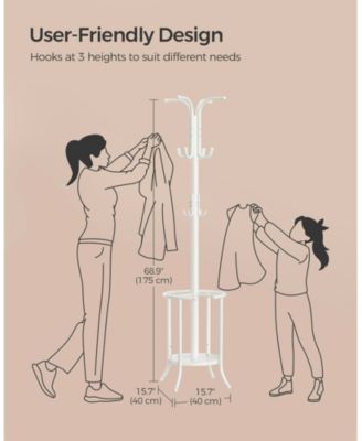 Freestanding Metal Coat Rack in Pearl White – Elegant and Functional Entryway Accessory