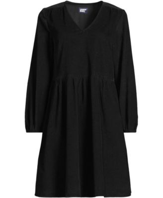 Women's Pinwale Cord V Neck Dress