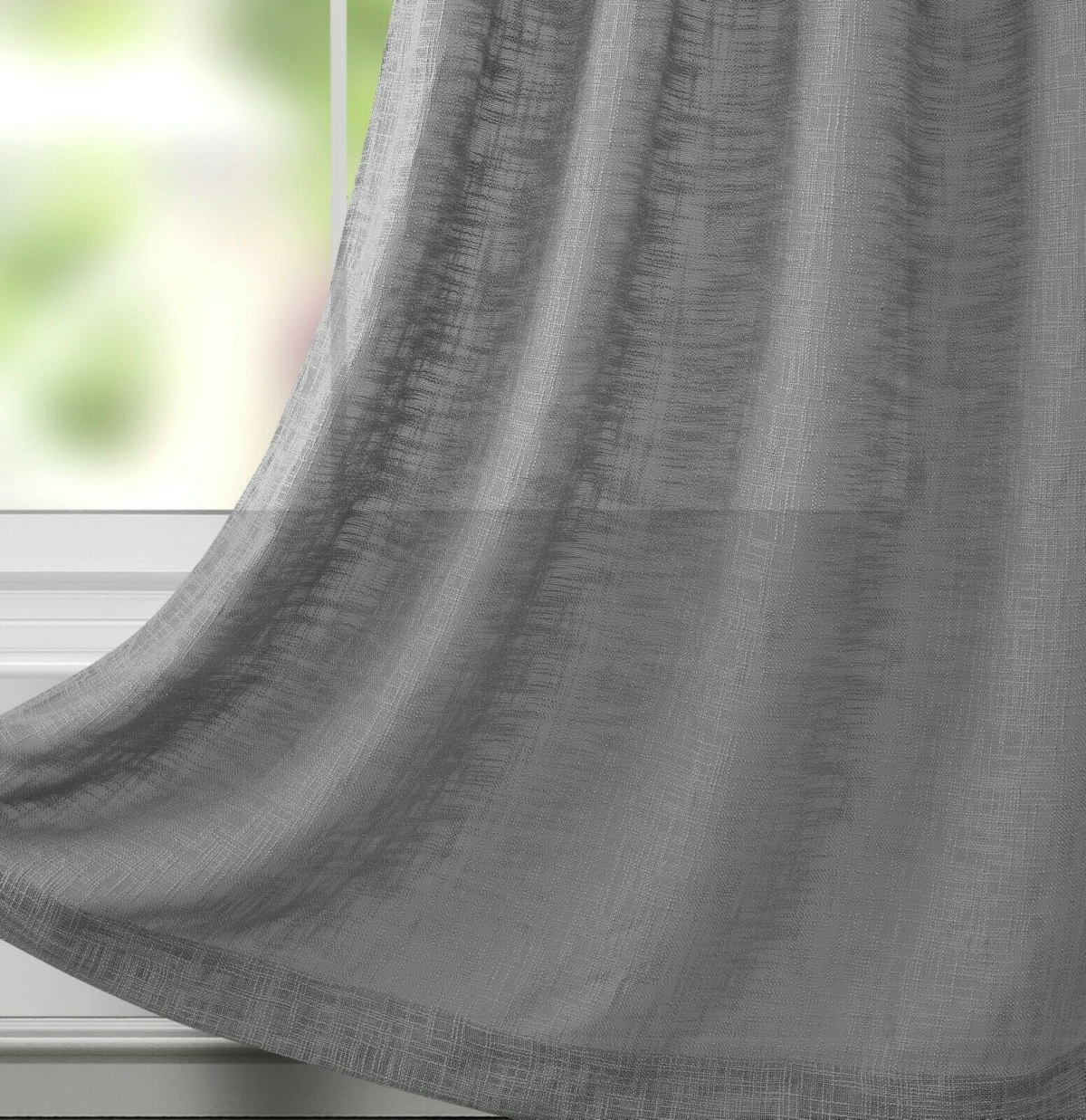Kate Aurora 2 Piece Heavy Woven Heavy Duty Linen Styled Grommet Top Window Curtain Panels