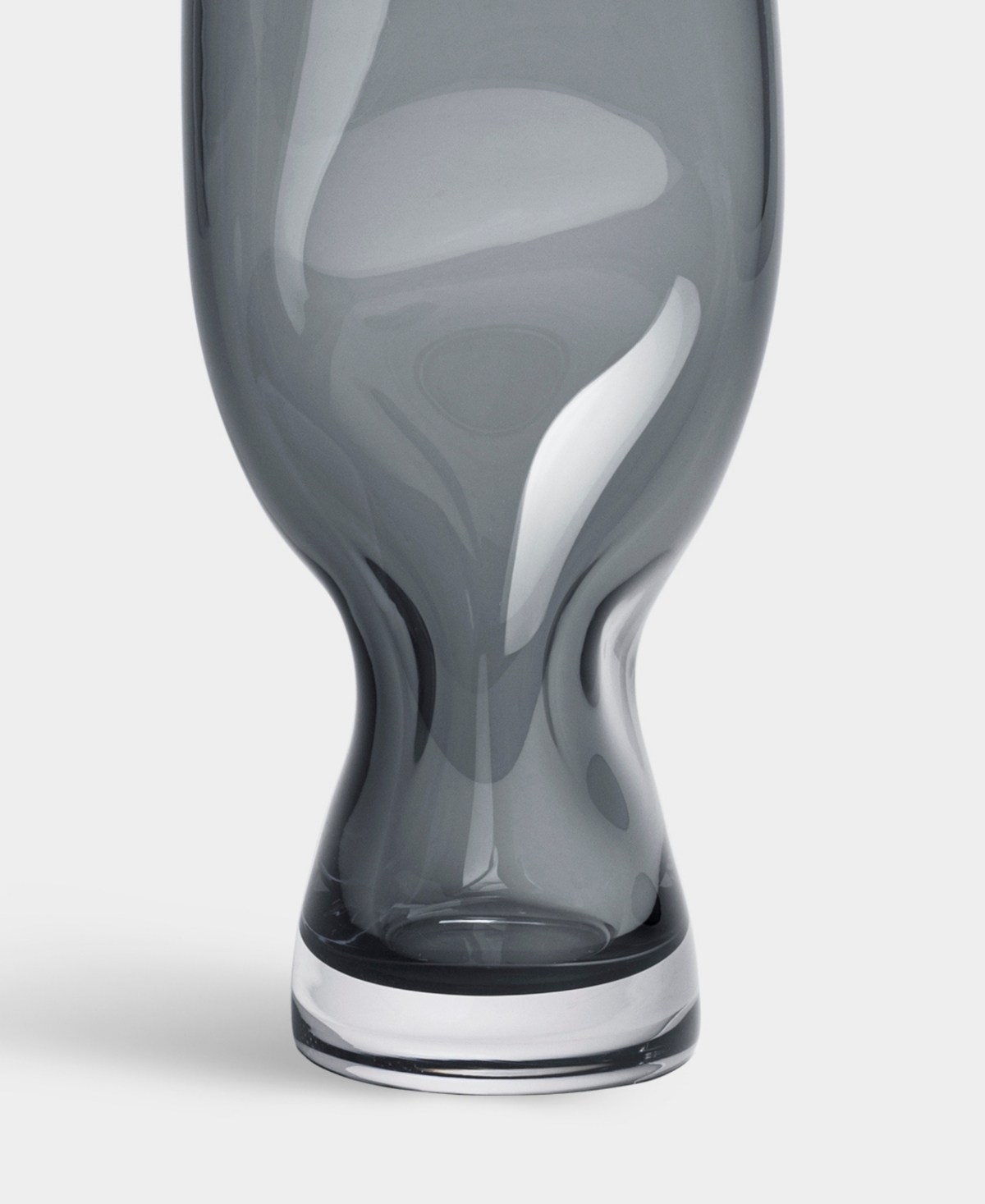 Orrefors Squeeze Tall Crystal Vase In Blue,gray