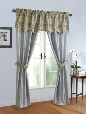 5 Piece Sheer Curtain & Valance Set