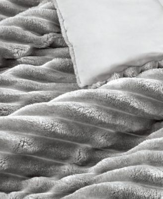 Avril Fluffy Ribbed Plush 3-Pc. Comforter Set, King/California King