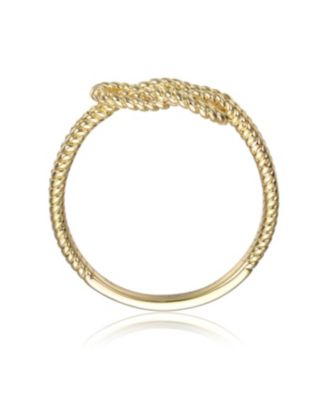 14K Gold Plated/White Gold Plated Twisted Rope Design Cocktail Ring