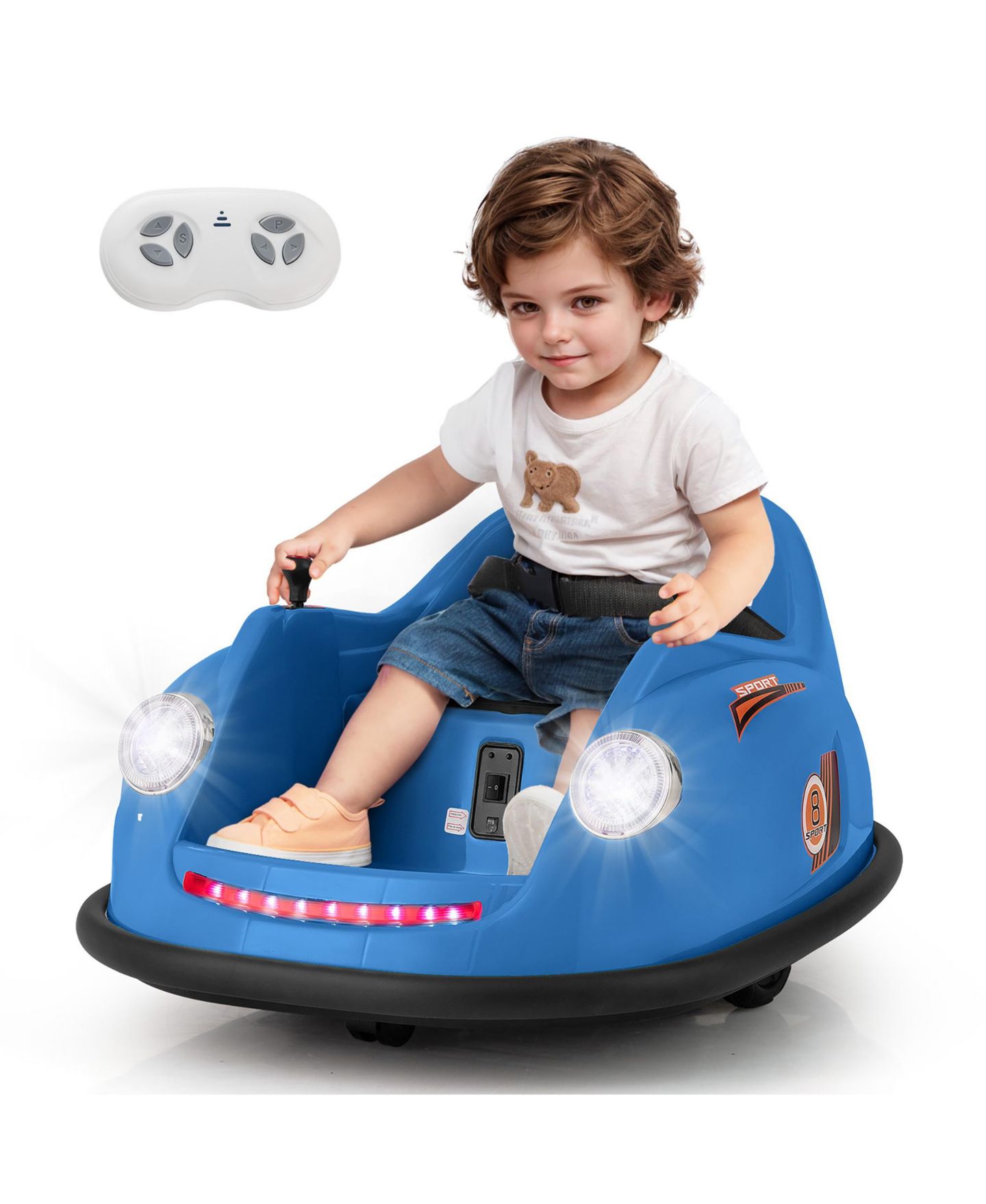 Детская игрушка Gymax 12V Electric Remote Control Ride-On Bumper Car, 44 lb Capacity, Ages 2-5, цвет: Чёрный, вариант 1 — фото 5