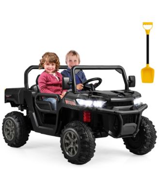 24V Kids Ride On Dump Truck 2-Seater Electric Truck w/ Remote Control Rose Red