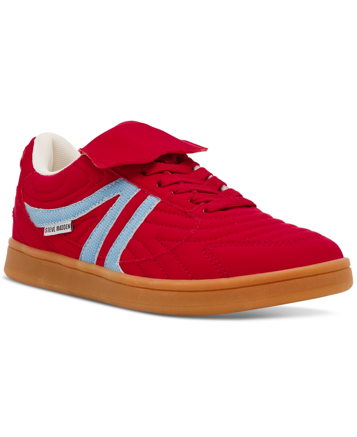 Shop Steve Madden Women's Madrid Foldover Lace Up Sneakers In Red Multi