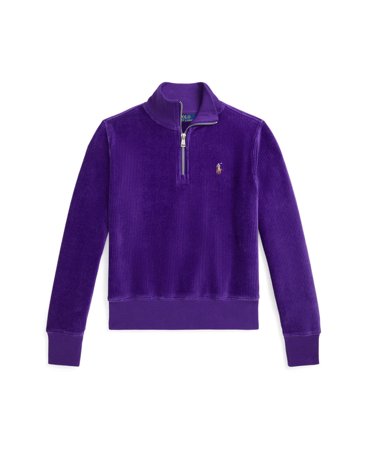 Polo Ralph Lauren Big Girls Corduroy Pullover - Opulent Purple With Multi
