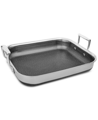 DiamondClad 14" x 12" Hybrid Nonstick Stainless Steel Roasting Pan with Rack