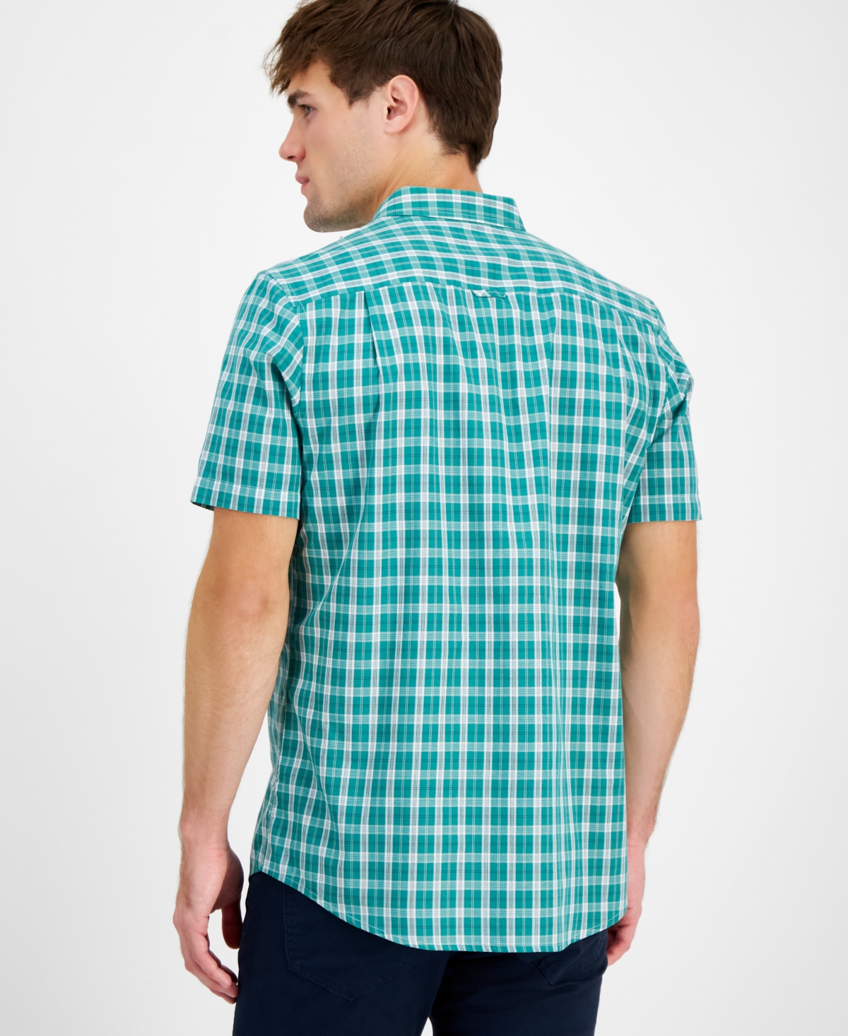 Club Room Men's Reno Regular-Fit Plaid Button-Down Shirt, Created for Macy's