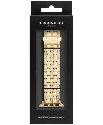 Women's Gold-Tone Stainless Steel with Crystals Apple Watch Strap 38mm, 40mm, 41mm