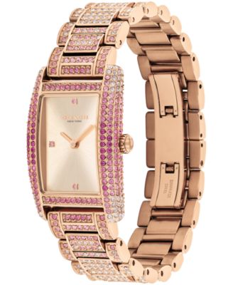 Women's Reese Carnation Gold Stainless Steel and Crystals Bracelet Watch 24.5mm