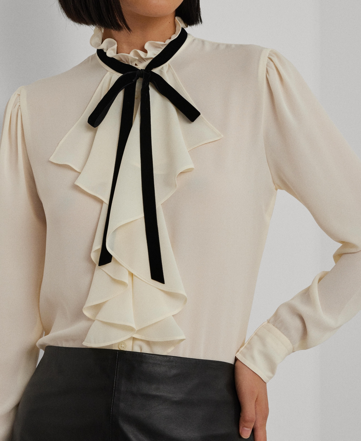 Lauren Ralph Lauren Women's Ruffle-Trim Georgette Blouse