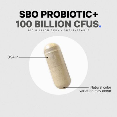 SBO Probiotics, 100 Billion CFUs Per Serving, Multi Strain Soil Based Organisms Blend and Organic Fermented Botanical Blend, Shelf-Stable, 90 Capsules