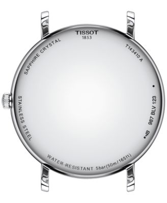 Men's Swiss Everytime Black Leather Strap Watch 40mm