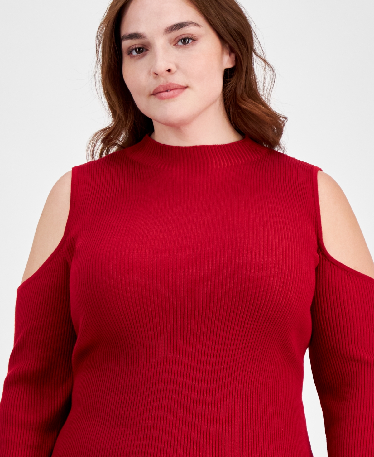 Madden Girl Trendy Plus Size Cold-Shoulder Midi Dress