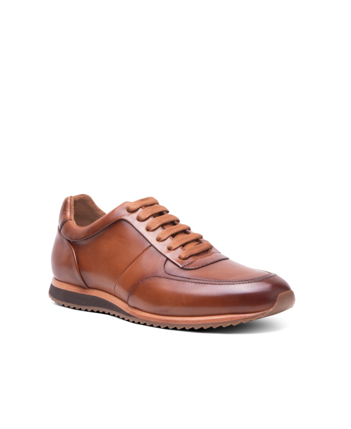 Men's Men s Stokes Dress Casual Sneaker Lace-Up Trainer - Cognac
