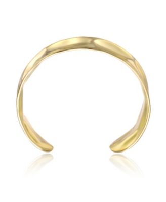 14K Gold Plated Hammered Finish Bangle Bracelet Cuff