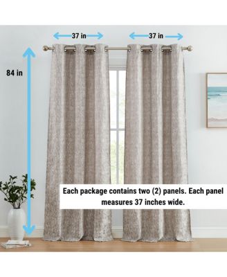 Avalon Jacquard Slub Texture - Privacy Curtains with Grommet Lightweight Window Curtain Panels, Set of 2