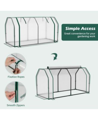 47.5 x 21.5 x 24 Inch Mini Greenhouse with Roll-up Zipper Door