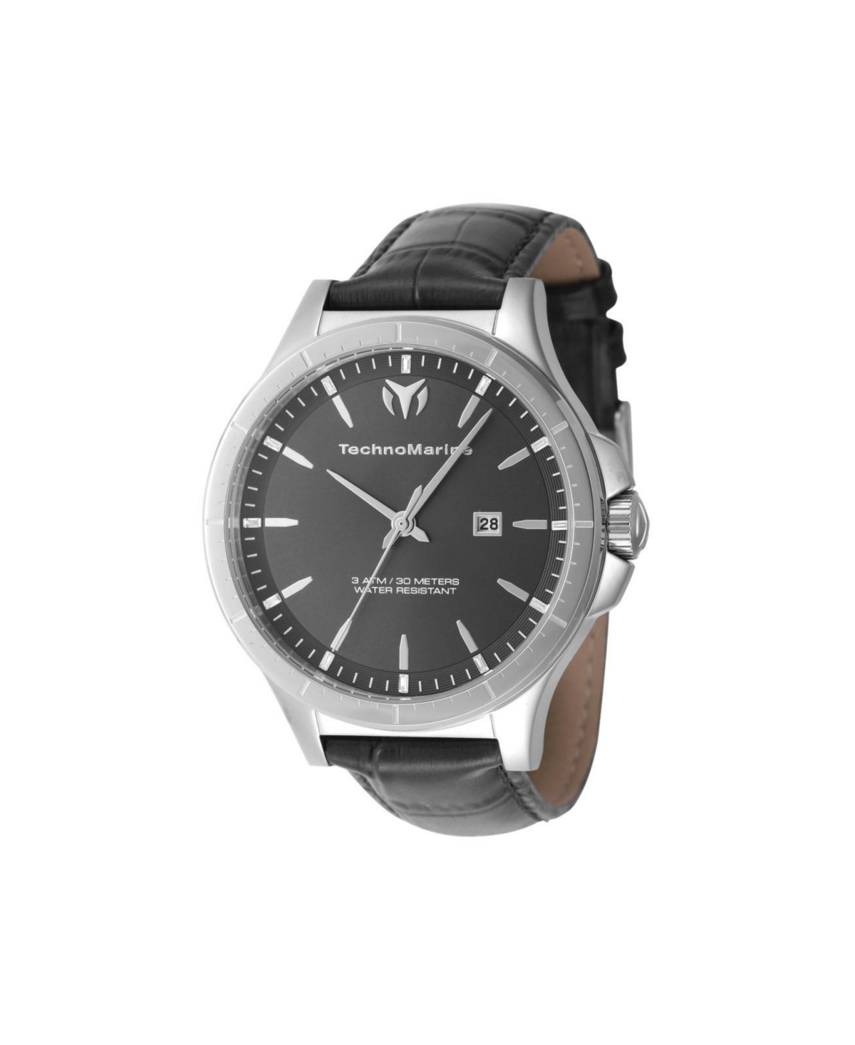 Men's Tm-822011 MoonSun Quartz 3 Hand Charcoal Dial Watch - Black