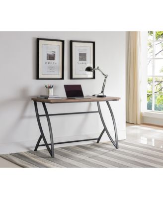 Haughton Writing/Laptop Desk, Black Metal & Walnut Wood