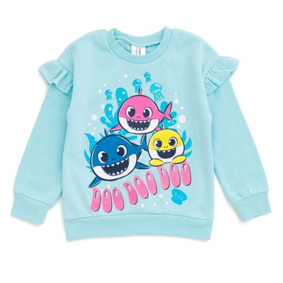 Toddler Girls Pinkfong Shark Pullover Fleece Sweatshirt and Pants Outfit Set