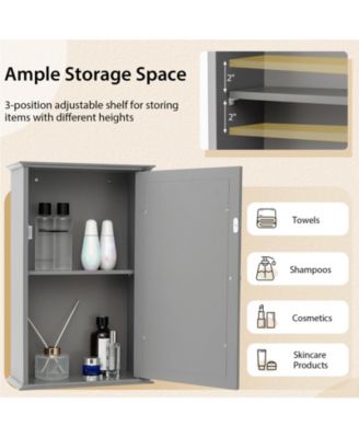 Bathroom Wall Cabinet with Single Mirror