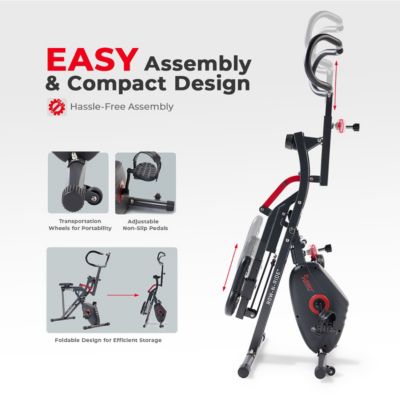 Upright Row-N-Ride Bike - 2-in-1 Magnetic Rowing and Cycling Home Fitness Machine