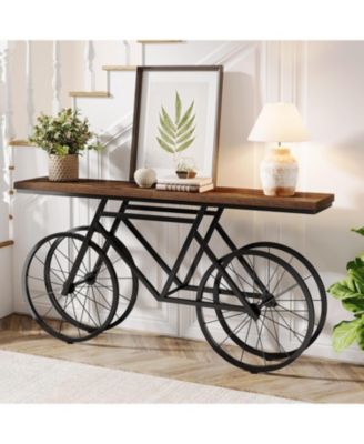 70.9-Inch Extra Long Console Table, Narrow Sofa Table, Modern Industrial Entryway Table Behind Couch Table, Rustic Brown