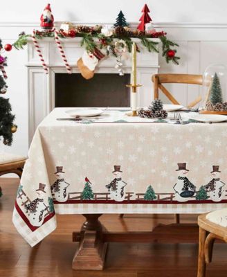 Country Snowman&nbsp;Polyester Tablecloth, 60" x 84"