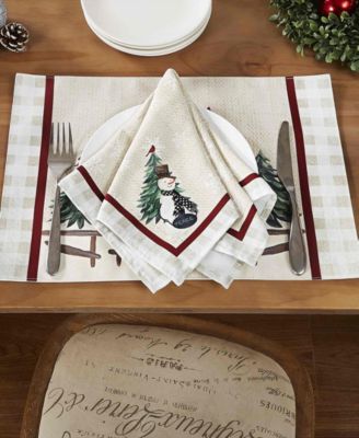 Country Snowman Polyester 4 Piece Napkins, 18" x 18"