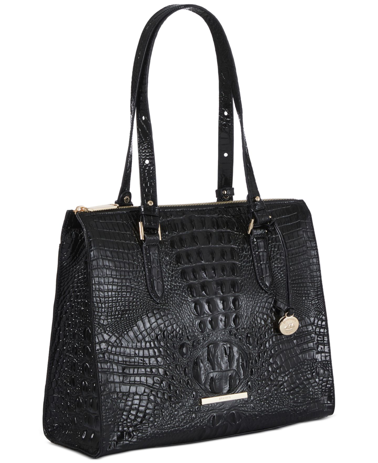 Женская сумка Brahmin Anywhere Melbourne Embossed Medium Leather, цвет: Чёрный — фото 2