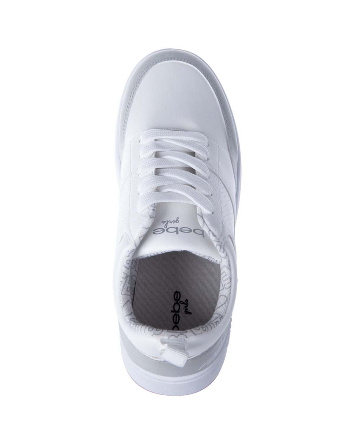 Bebe Little and Big Girls Court Low Top Sneaker -grey