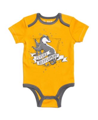 Baby Boys Gryffindor Hufflepuff Ravenclaw Baby Bodysuit Pants and Hat 3 Piece Outfit Set Newborn to