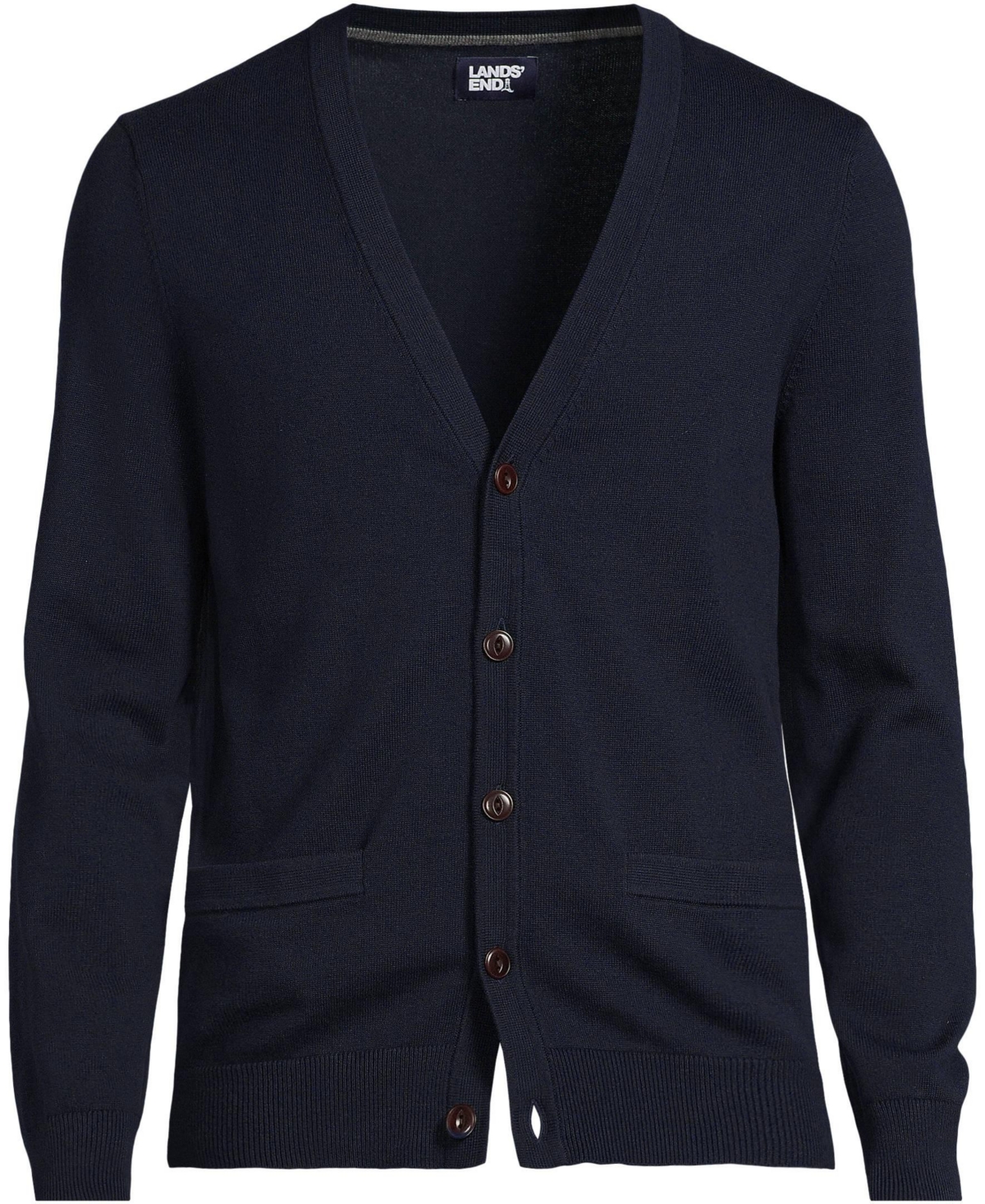 Lands' End Big & Tall Fine Gauge Cotton Cardigan