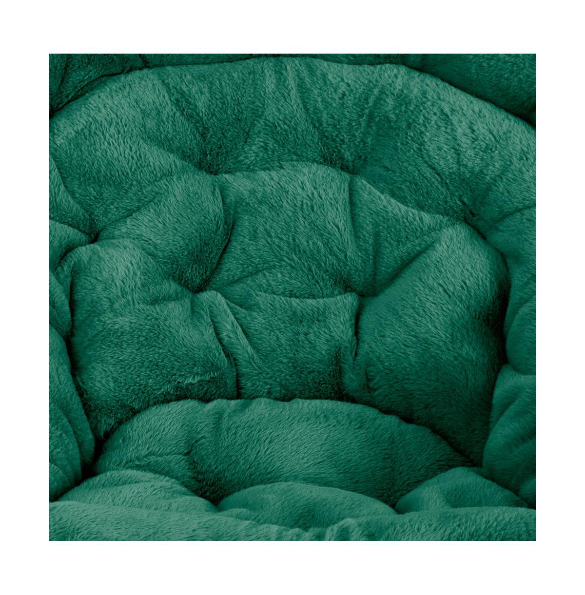 Emma+Oliver Ersa Oversize Saucer Chair With Cozy Faux Fur Cushion And Metal Frame For Dorms, Bedrooms, Apartments And More - s