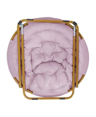 1 Count With Cozy Faux Fur Cushion And Metal Frame For Dorms, Bedrooms, Apartments And More - Ersa Oversize Folding Saucer Chair