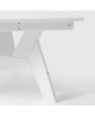 Modern Low Outdoor Patio Square HDPE 37" Coffee Table